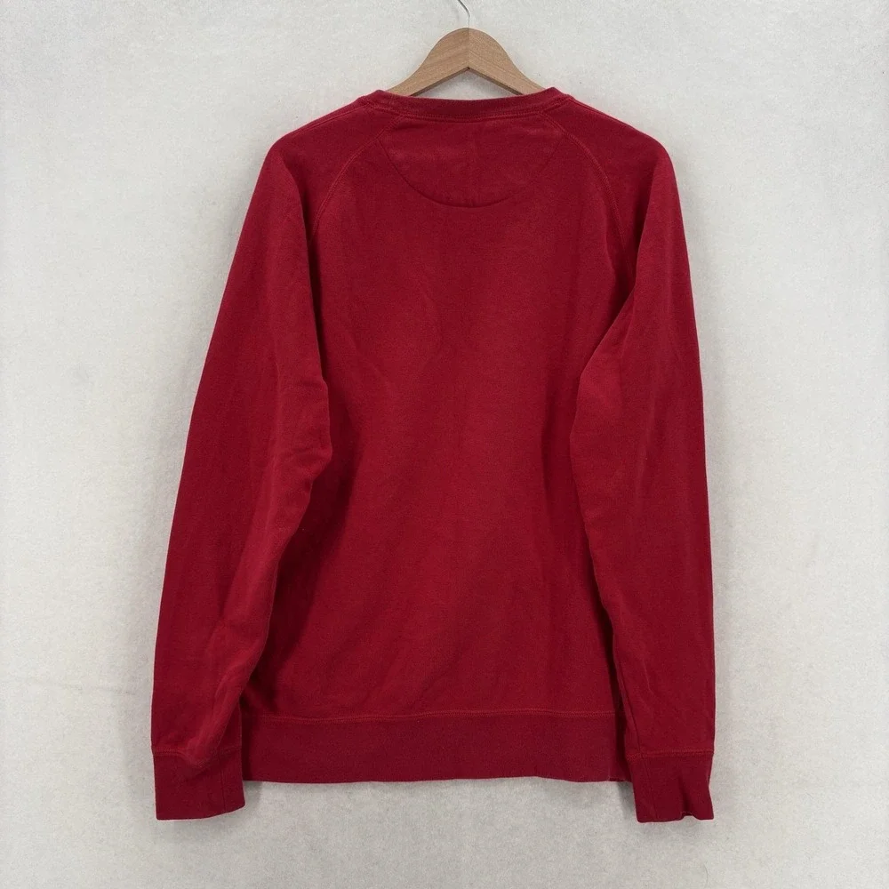 Jordan Sweatshirt Mens Large Red Fleece Crewneck Pullover JORDAN Logo Graphic